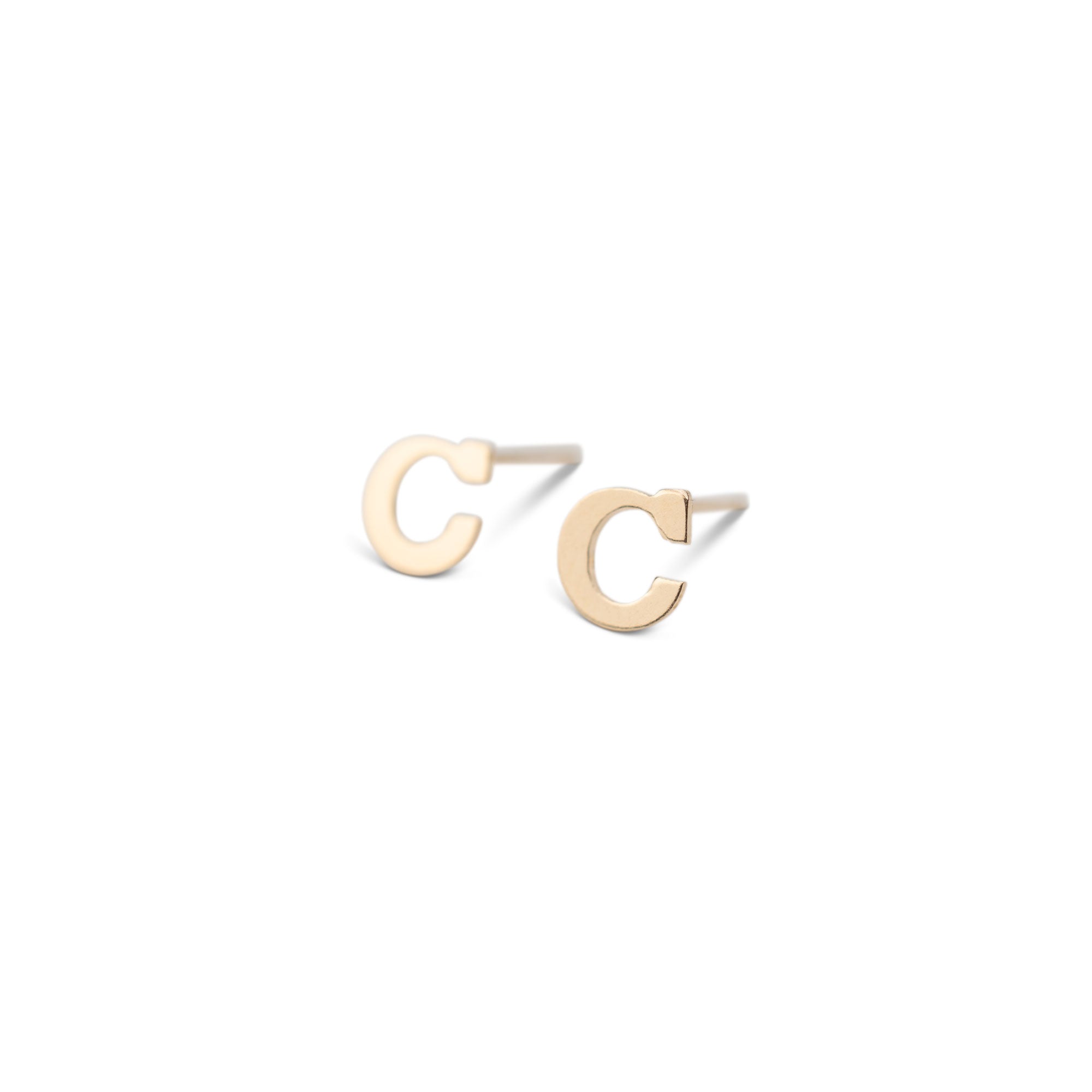 14k Gold Alphabet Studs