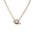 14k Diamond Toggle Curb Link Necklace .10 CTW