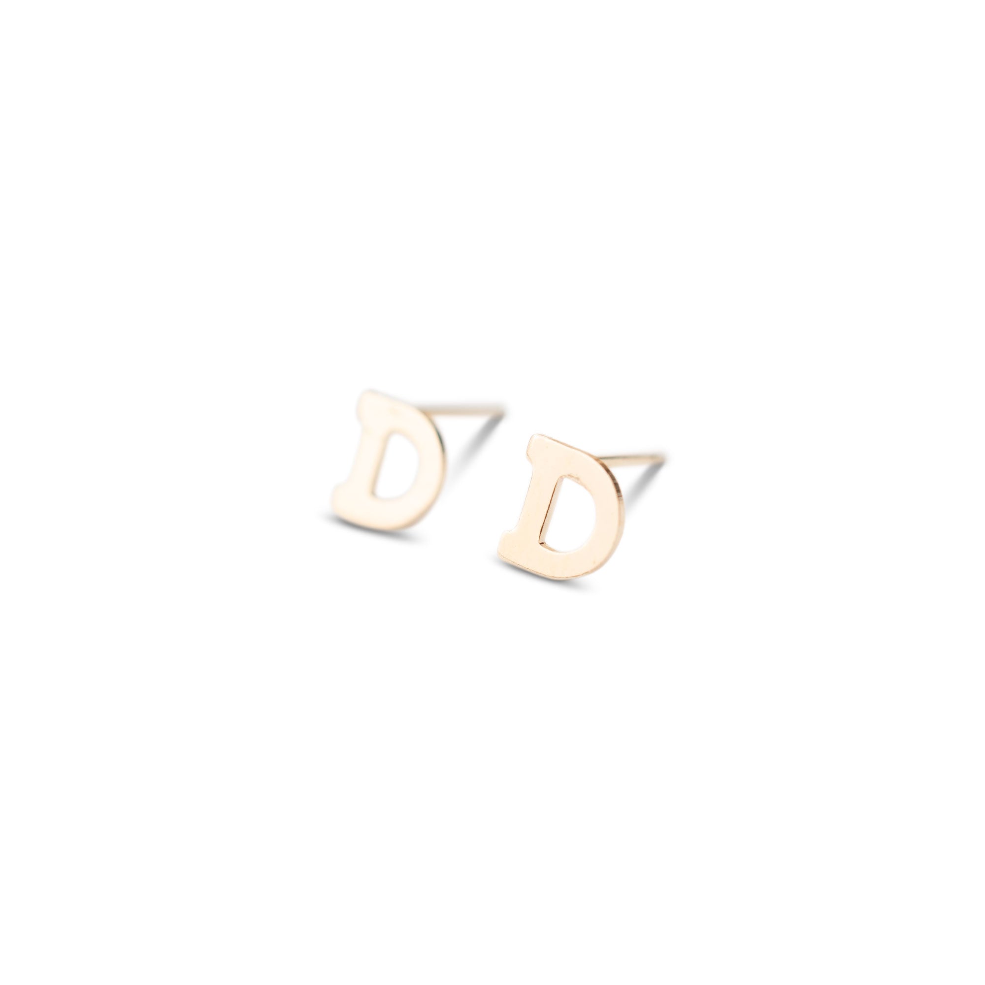 14k Gold Alphabet Studs