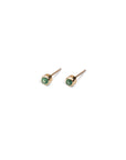 14k Little Emerald Bezel Studs