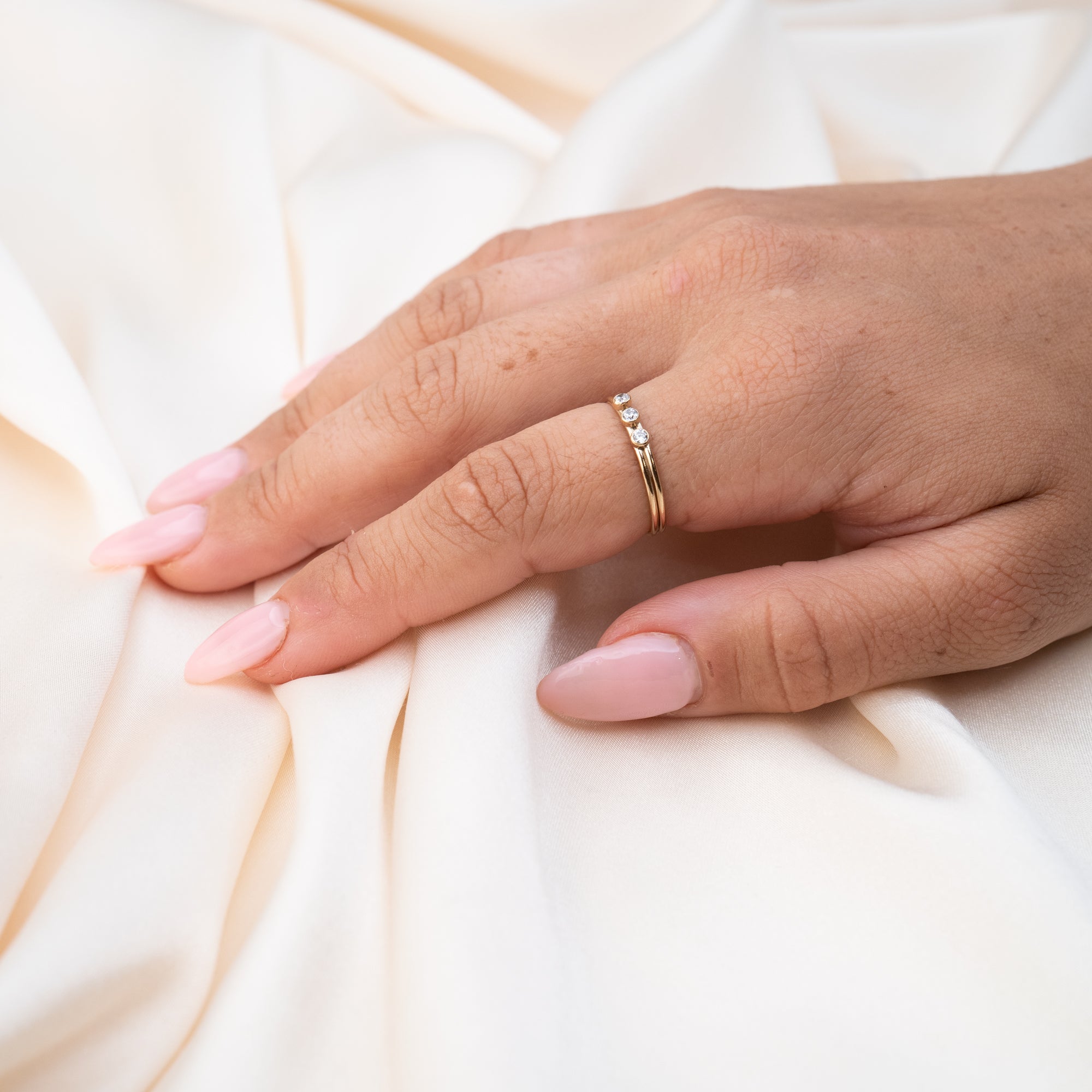 Gold Filled Tri-Crystal Stacker