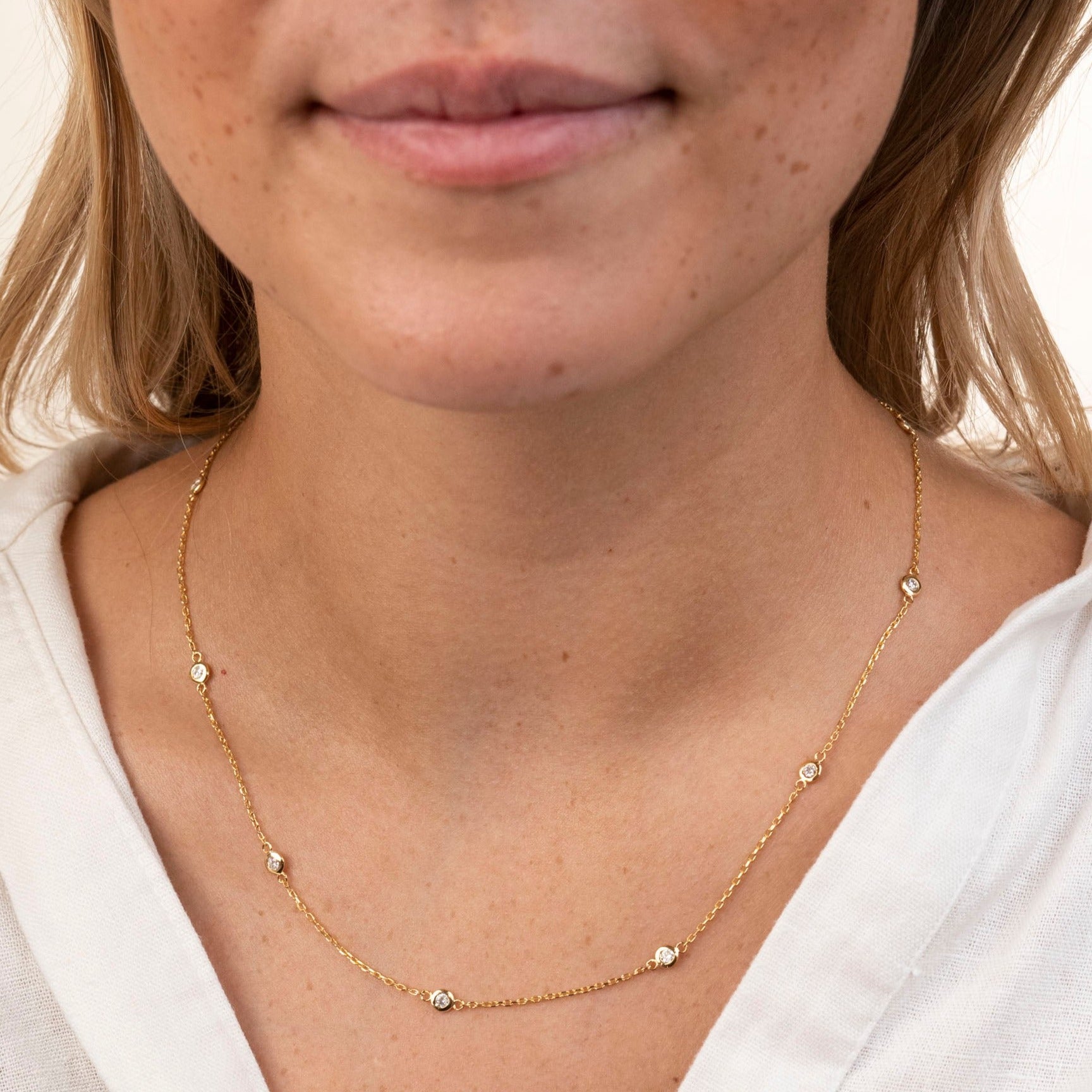 14k Diamond Yard Necklace .33 CTW