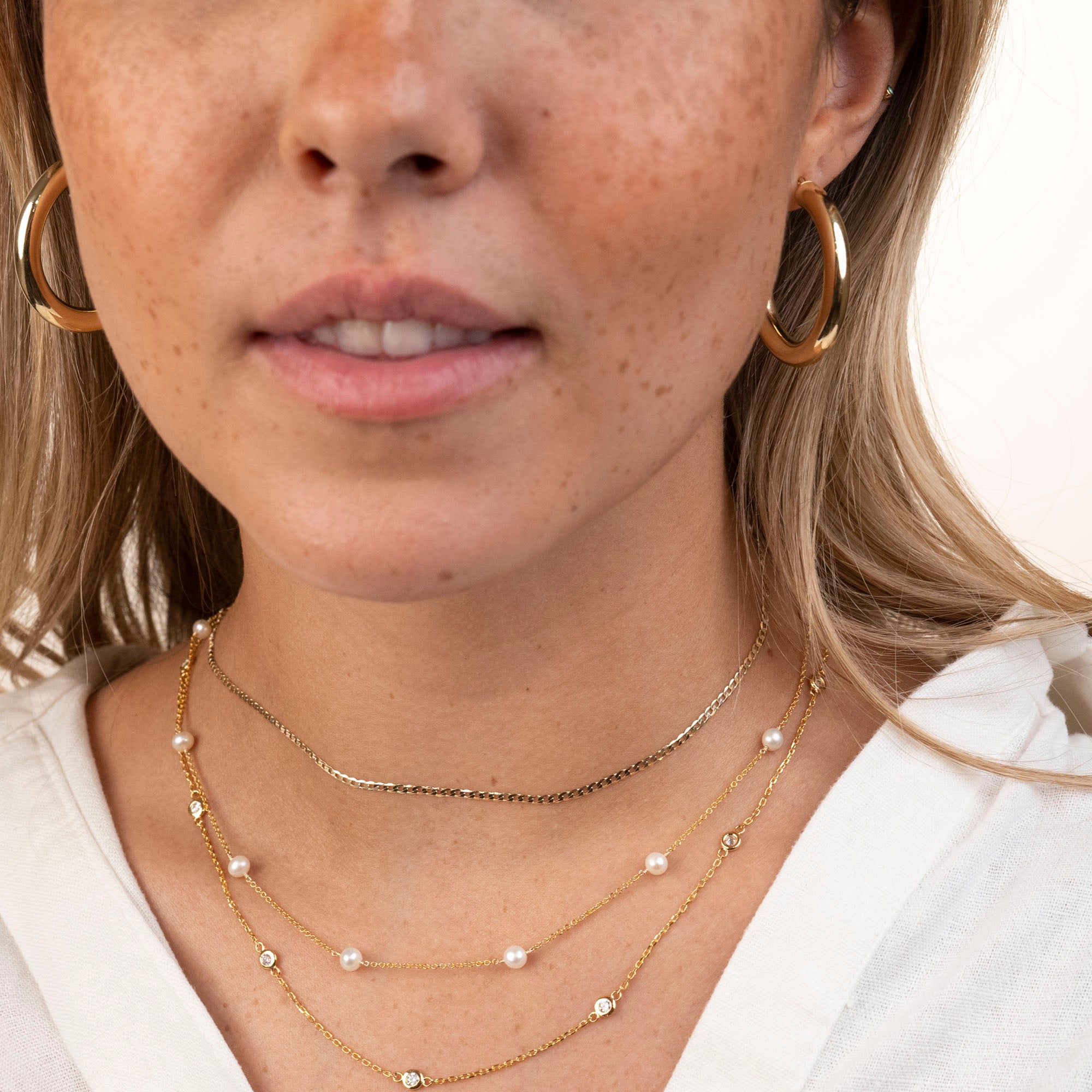 14k Thin Curb Link Necklace