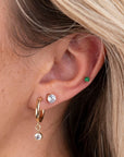 Gold Filled Crystal Studs | White