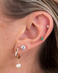 Gold Filled Pearl Clasp Hoops