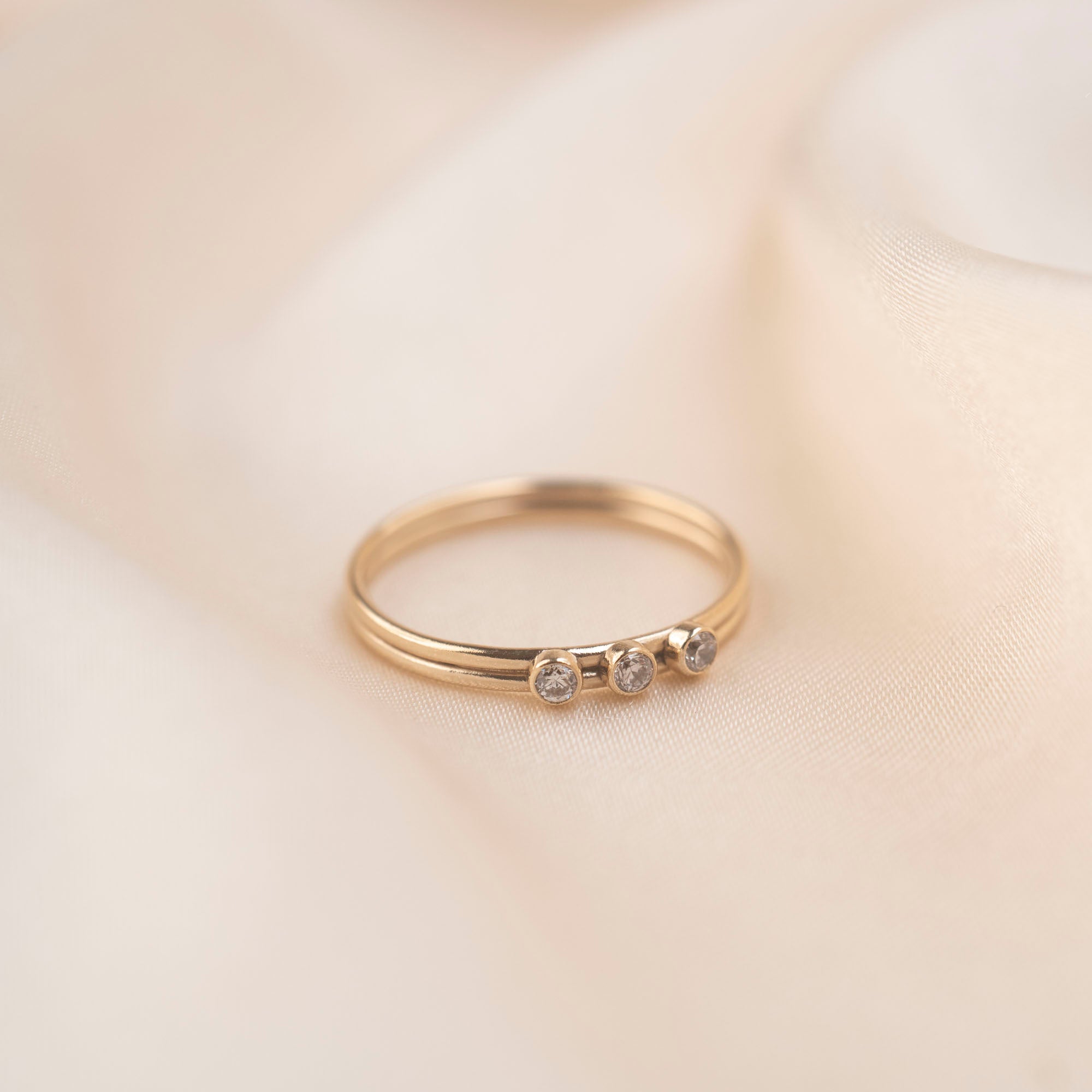 Gold Filled Tri-Crystal Stacker