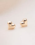 Gold Filled Puffy Heart Studs