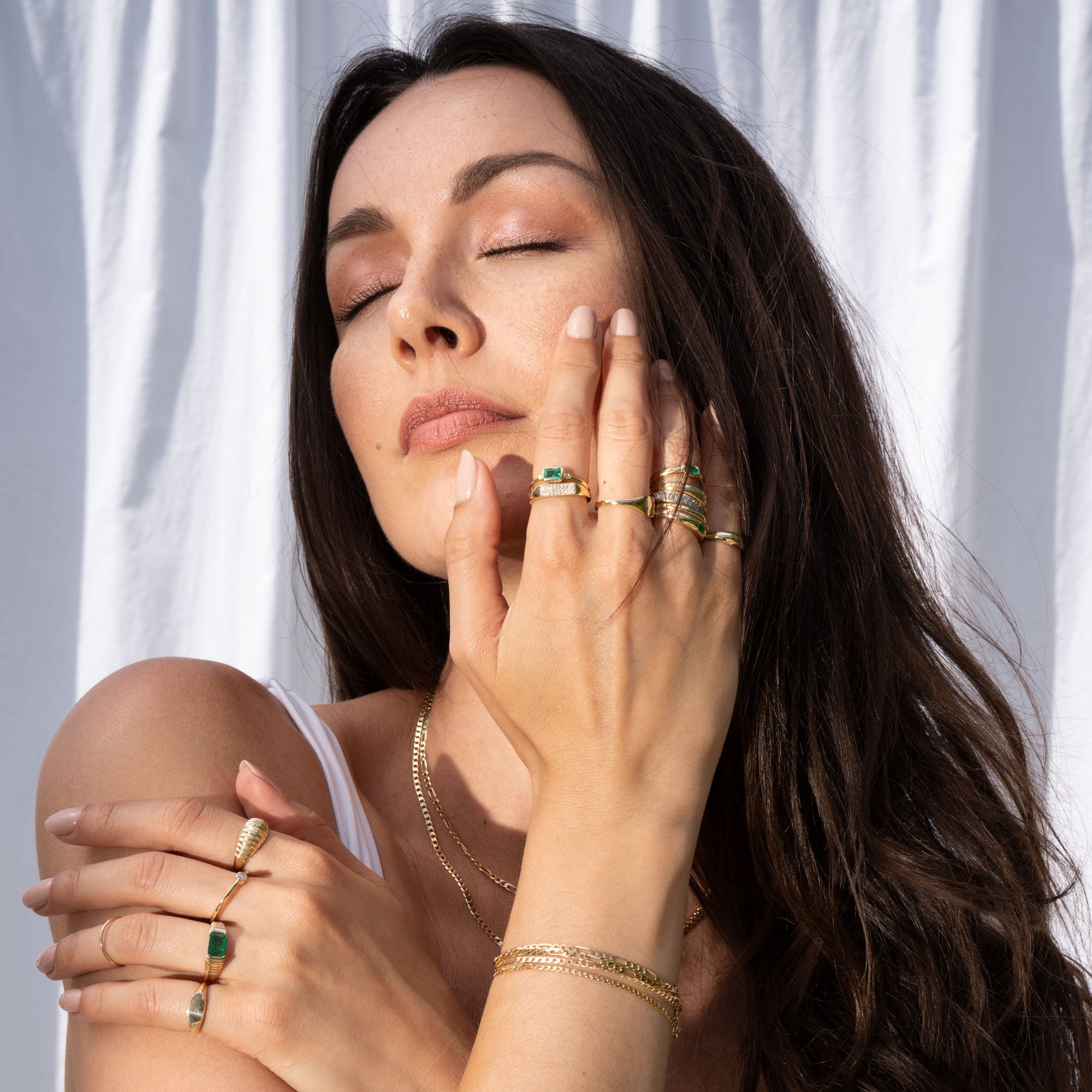 14k Rectangle Diamond Pave Signet Ring