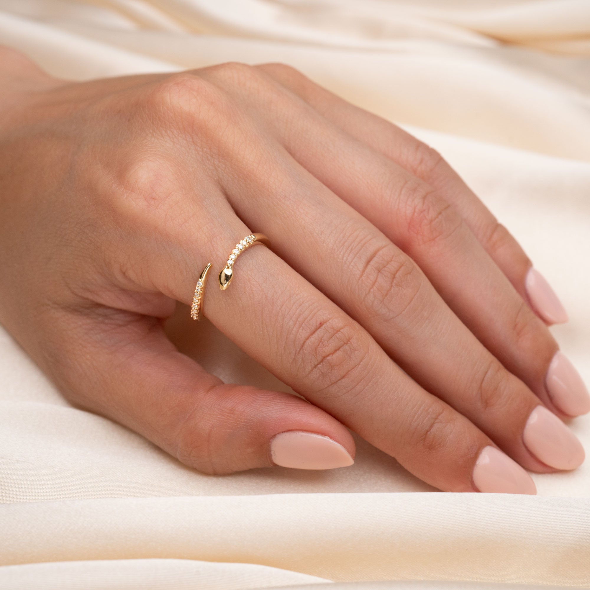 14k Diamond Snake Ring