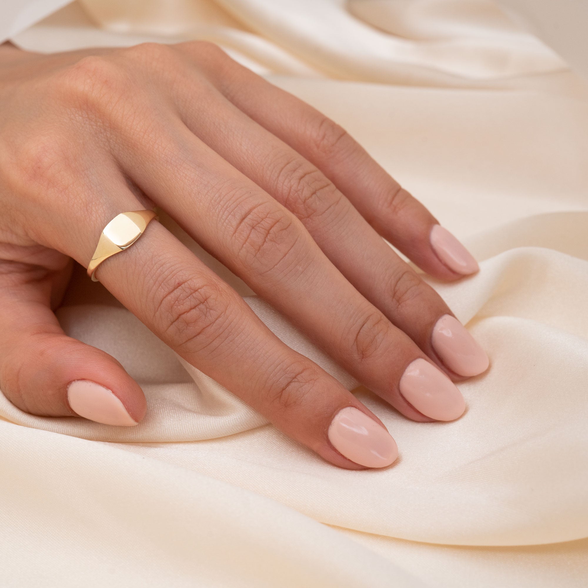 14k Little Square Signet Ring