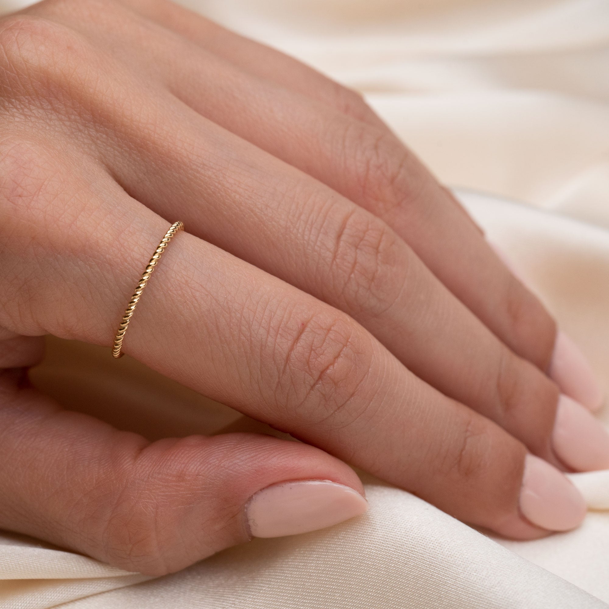 Gold Filled Dainty Twist Stacker Ring