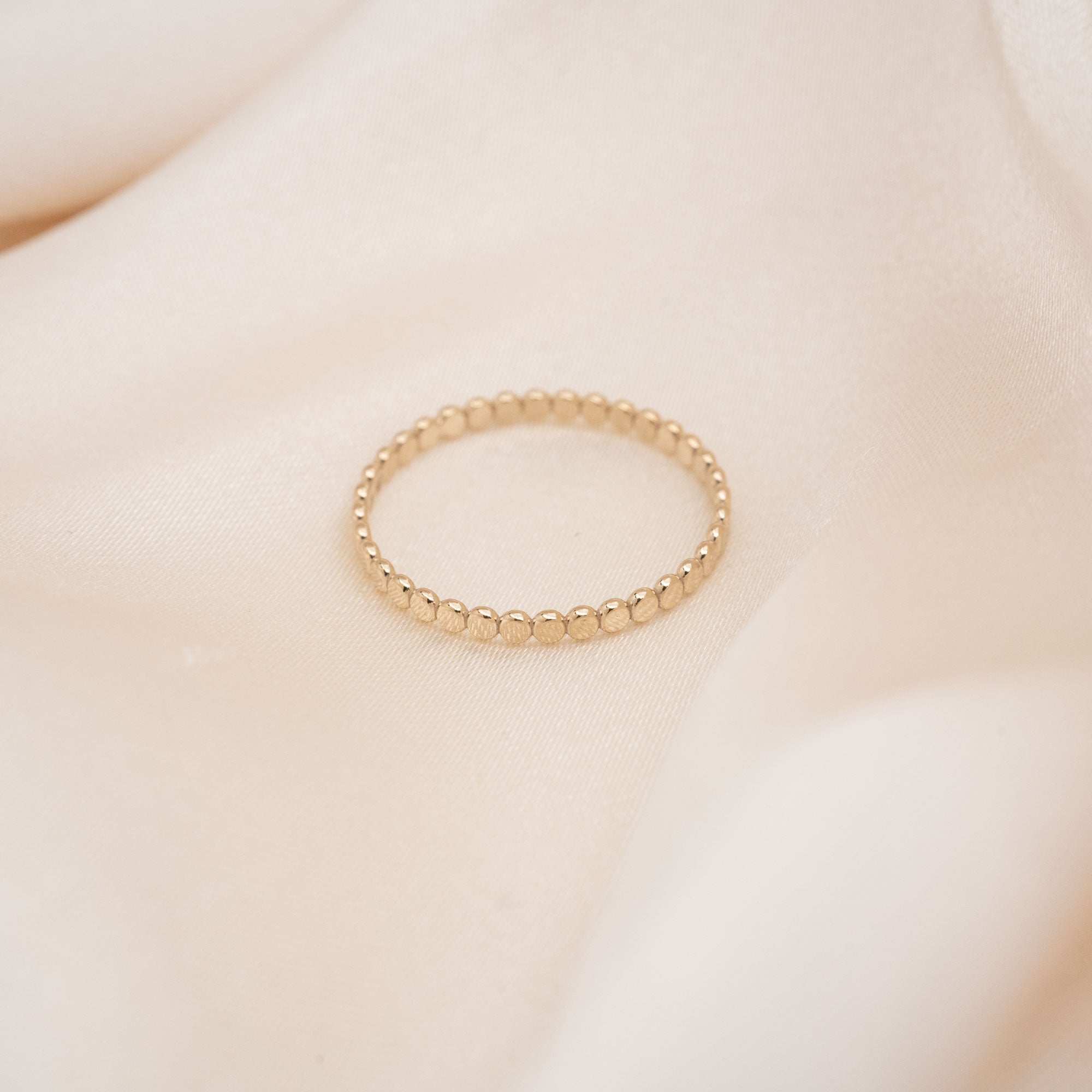 Gold Filled Flat Beaded Ring