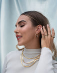 Gold Filled Pearl Clasp Hoops