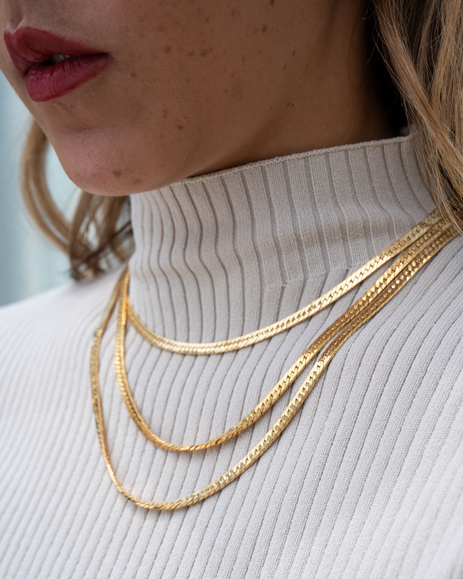 Gold Filled Herringbone Necklace 5mm – RG