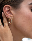 Gold Filled Pearl Clasp Hoops