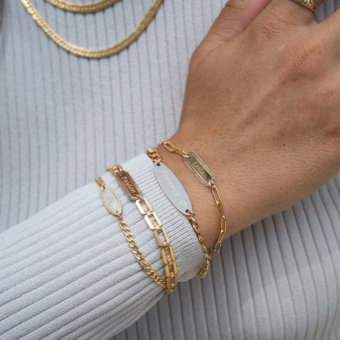Gold Filled Paperclip ID Bracelet