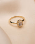 14k Moonstone Crown Ring