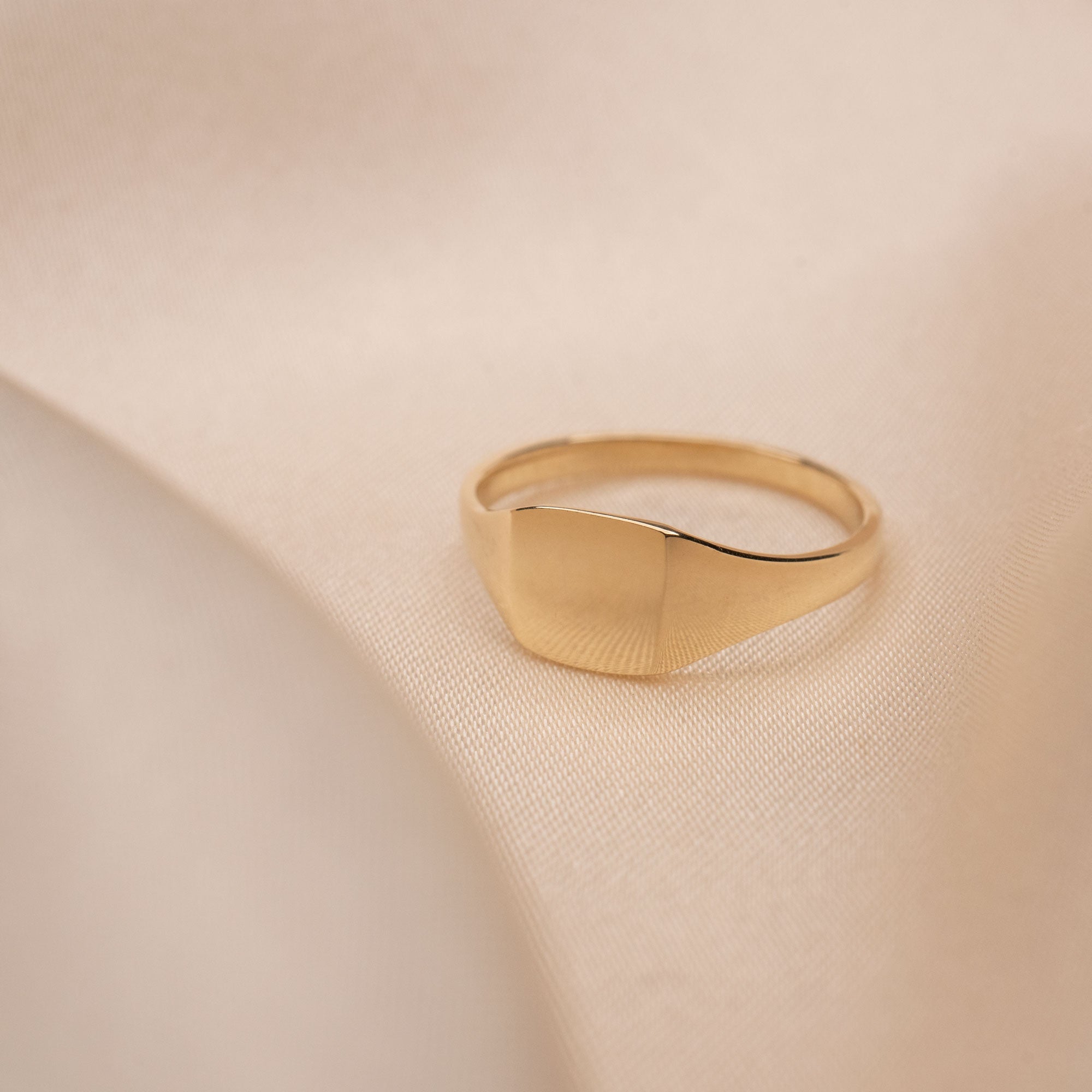 14k Little Square Signet Ring