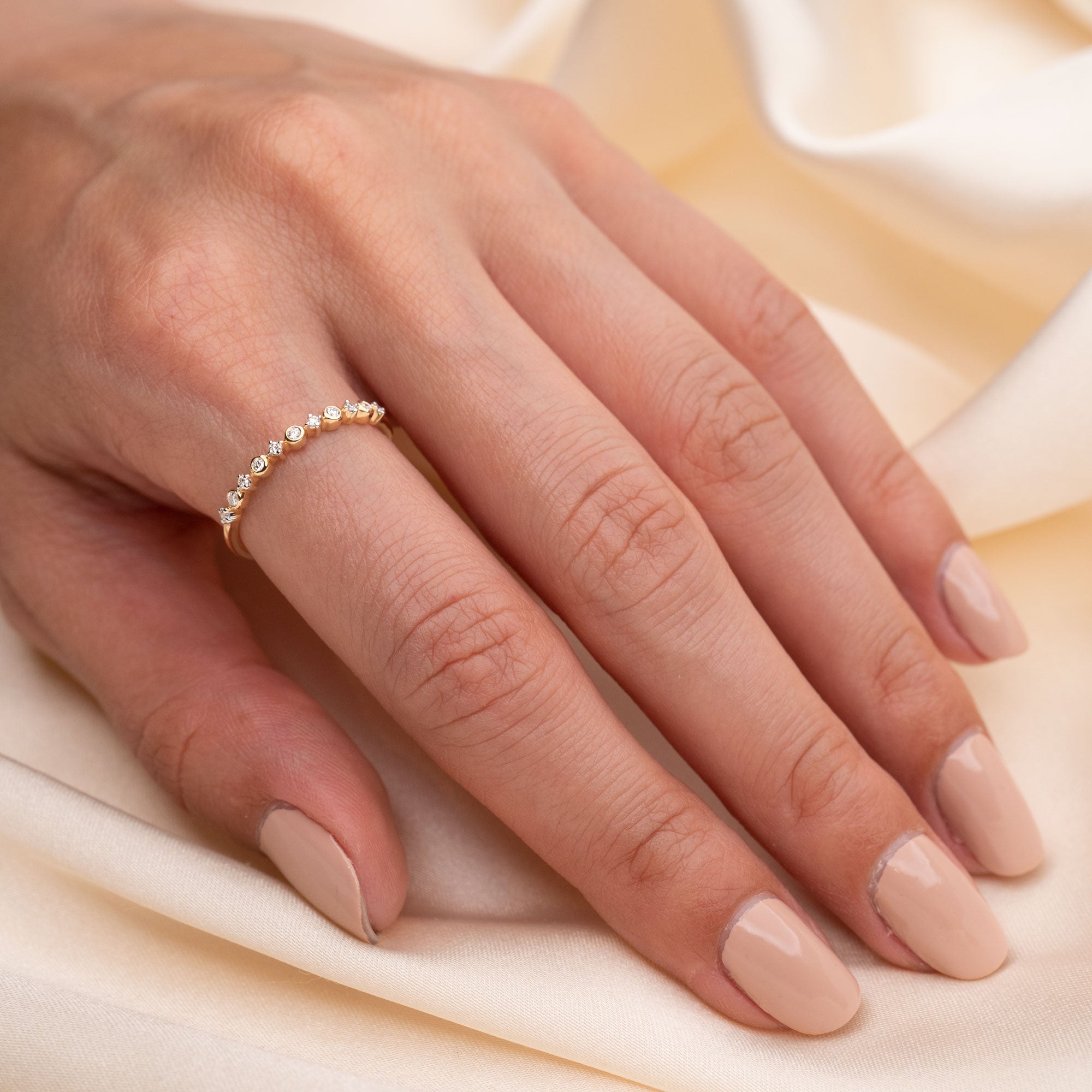 14k Unique Diamond Stacker .10 CTW