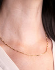 Gold Filled Dapped Bar Necklace