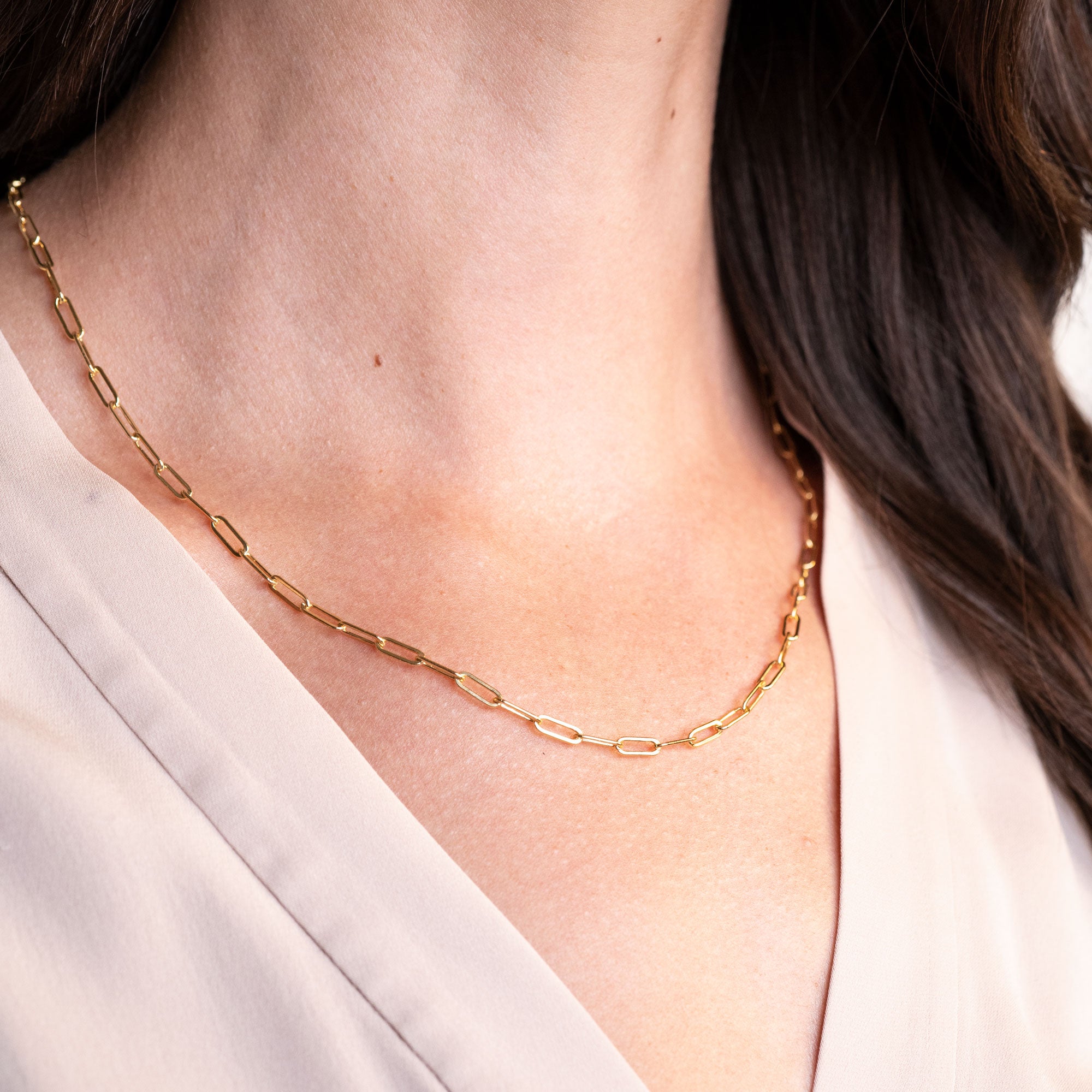 Gold Filled Paperclip Necklace