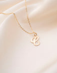 Gold Filled Script Letter Necklace | Script Letter Charm