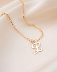 Gold Filled Script Letter Necklace | Script Letter Charm