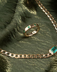 14k Gypsy Set Emerald Eternity Band
