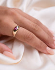 14k Oval Ruby Dome Ring