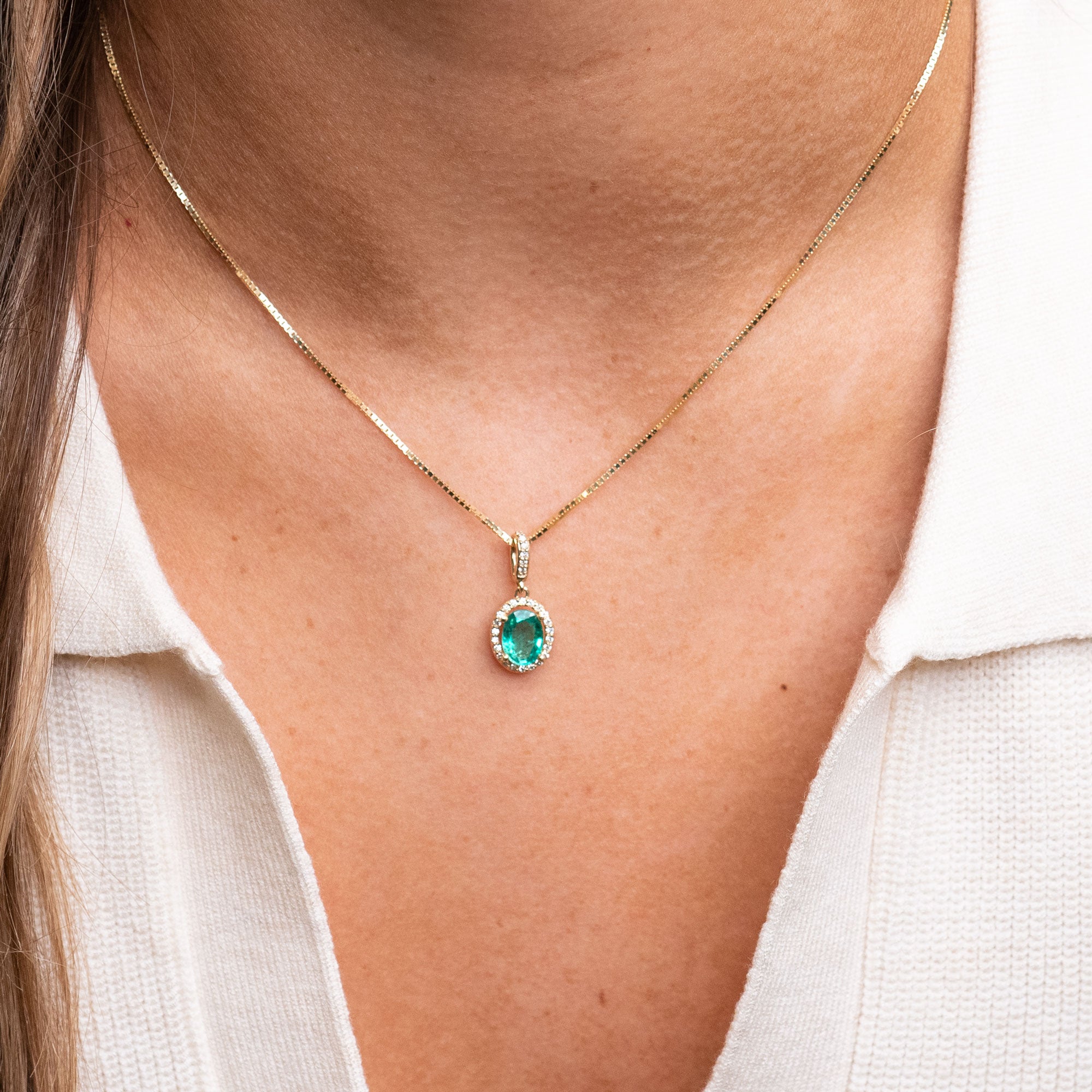 14k Oval Emerald Necklace – RG