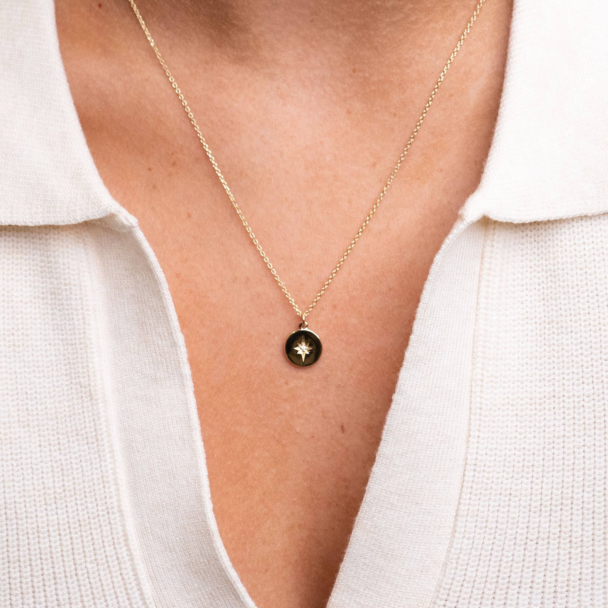 14k Starburst Diamond Necklace