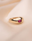 14k Oval Ruby Dome Ring