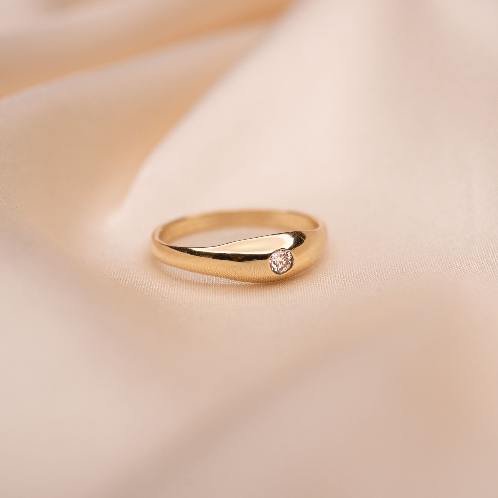 14k Little Diamond Dome Ring