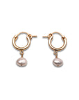 Gold Filled Pearl Clasp Hoops
