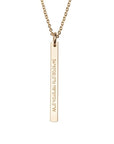 Gold Filled Vertical Bar Charm Necklace