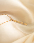 Gold Filled Vertical Bar Charm Necklace