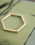 14k Gold Hexagon Ring