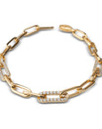 Diamond Link Paperclip Bracelet - 6.5’’ - Bracelets