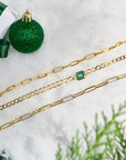 14k Paperclip Diamond Link Necklace
