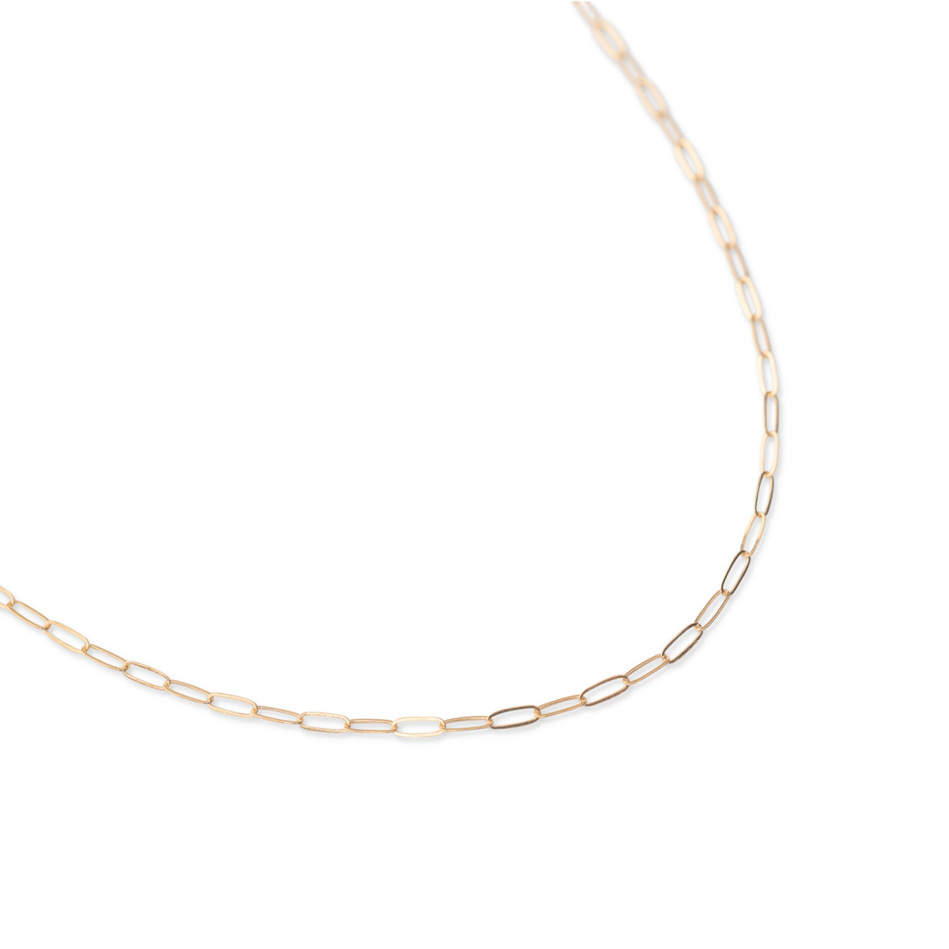Gold Filled Thin Paperclip Necklace