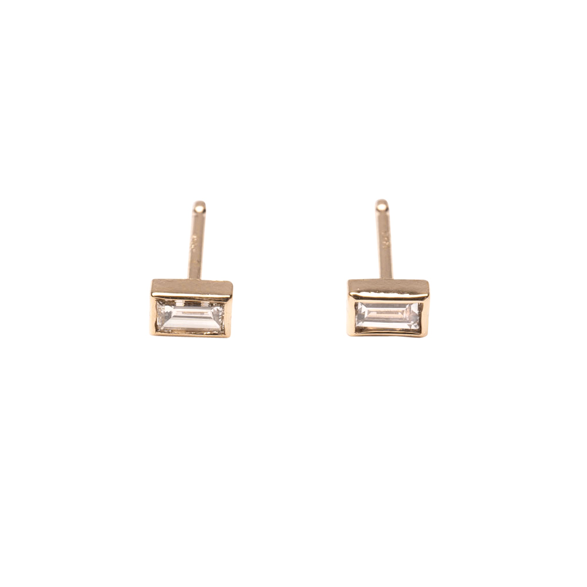 14k Petite Baguette Studs .10 CTW
