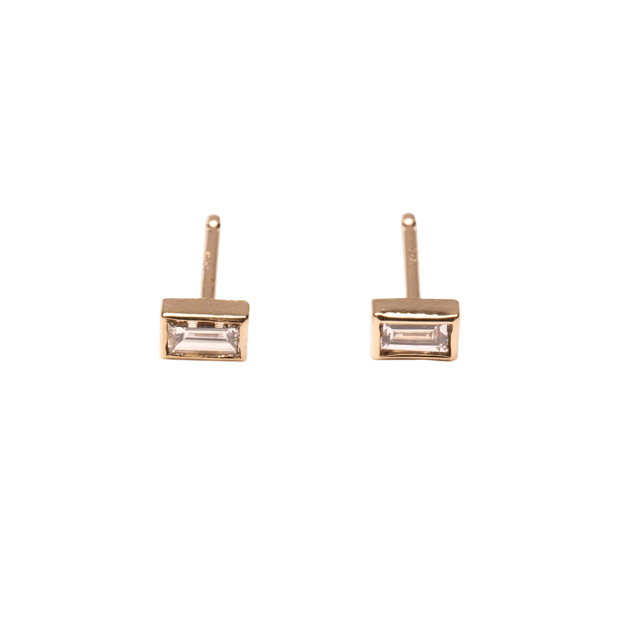 14k Petite Baguette Studs .10 CTW
