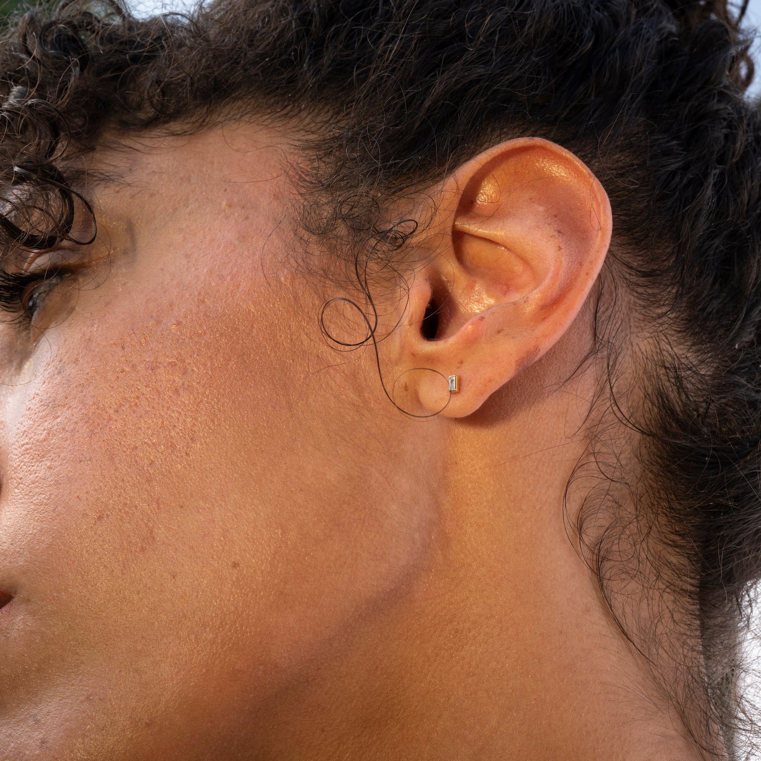 14k Petite Baguette Studs .10 CTW