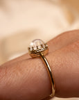 14k Moonstone Crown Ring