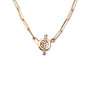 14k Diamond Toggle Paperclip Necklace .10 CTW
