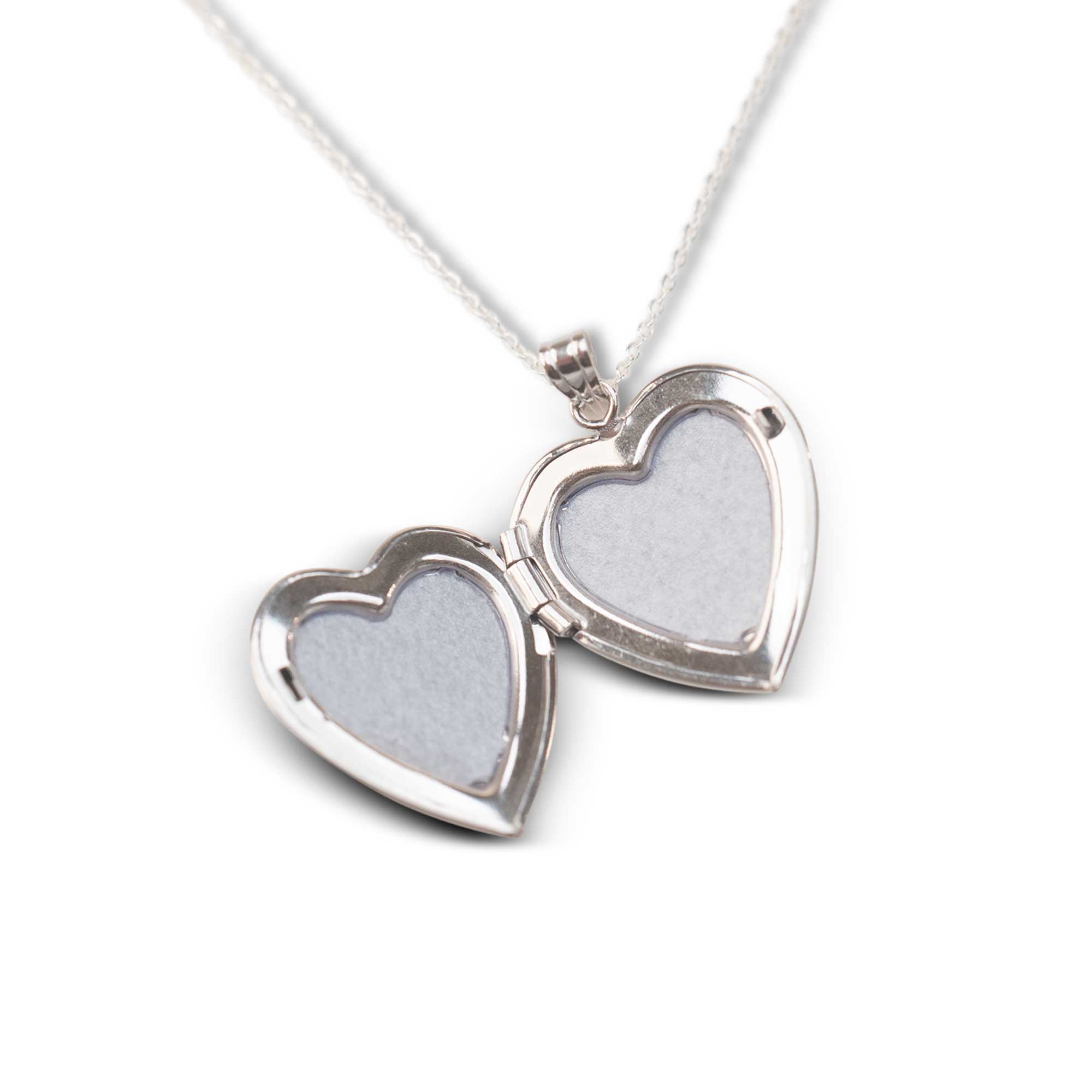 Silver Diamond Heart Locket