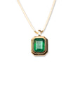 14k Emerald Tiered Bezel Necklace