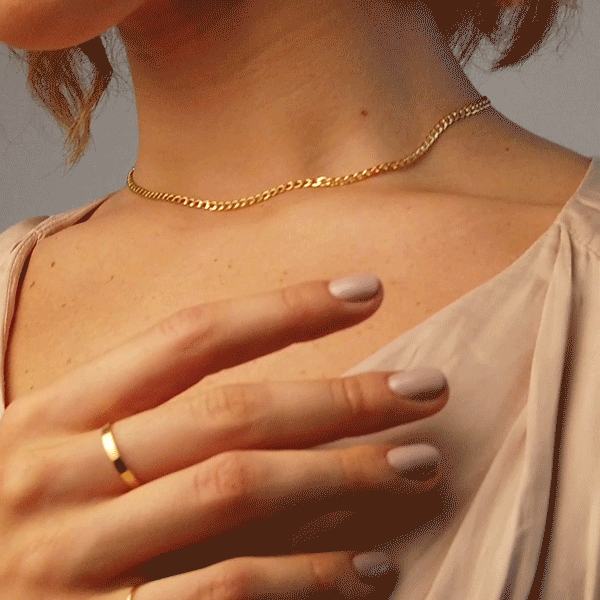 Gold Filled Curb Link Necklace