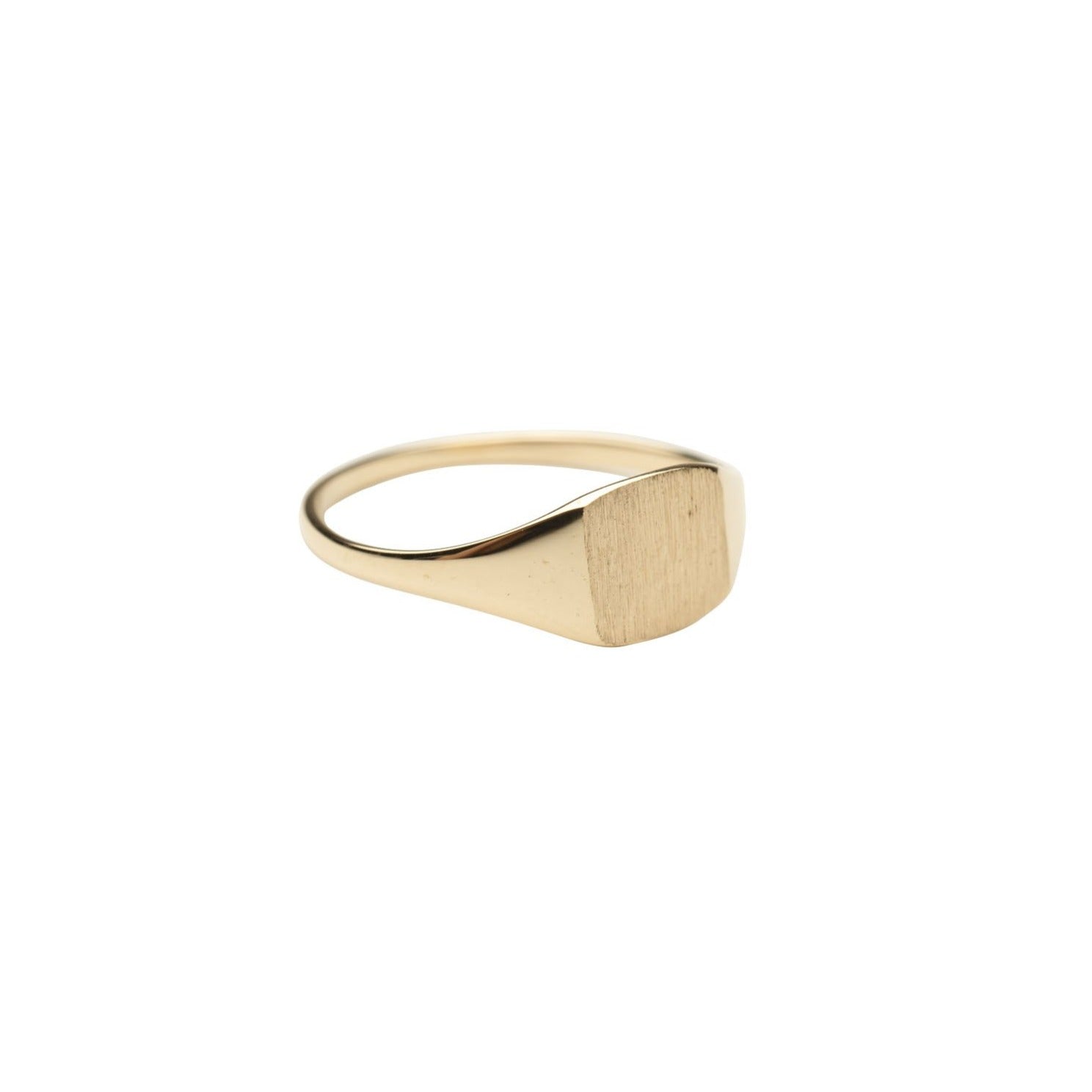 14k Little Square Signet Ring