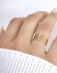 Gold Filled Crystal Stacker, Gold Filled Rings | Gold Filled Stackable Ring, Gold Gemstone Ring, Gemstone Ring, Birthstone Ring, Cute Ring